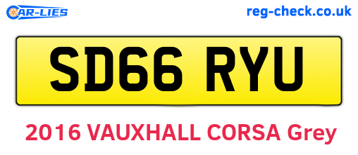 SD66RYU are the vehicle registration plates.