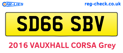 SD66SBV are the vehicle registration plates.