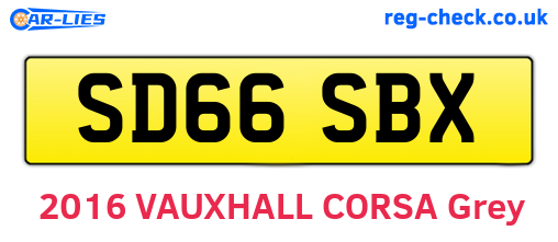SD66SBX are the vehicle registration plates.
