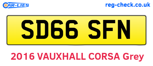 SD66SFN are the vehicle registration plates.