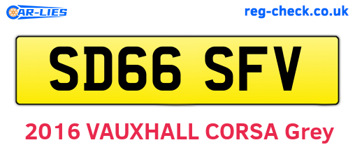 SD66SFV are the vehicle registration plates.