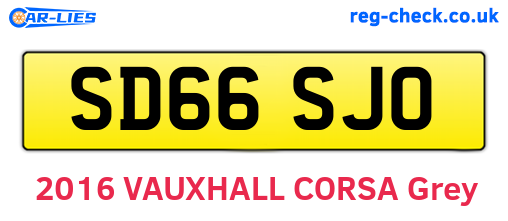SD66SJO are the vehicle registration plates.