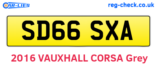 SD66SXA are the vehicle registration plates.