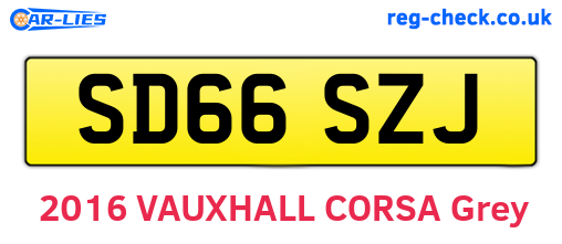 SD66SZJ are the vehicle registration plates.