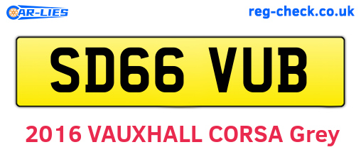 SD66VUB are the vehicle registration plates.