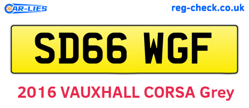 SD66WGF are the vehicle registration plates.