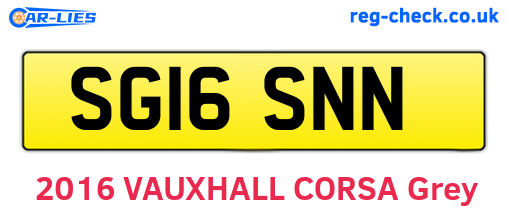 SG16SNN are the vehicle registration plates.