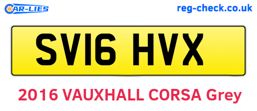 SV16HVX are the vehicle registration plates.