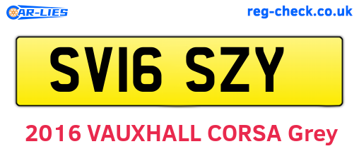 SV16SZY are the vehicle registration plates.