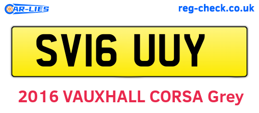 SV16UUY are the vehicle registration plates.