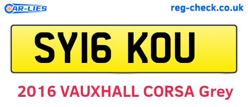 SY16KOU are the vehicle registration plates.