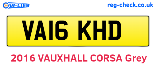 VA16KHD are the vehicle registration plates.