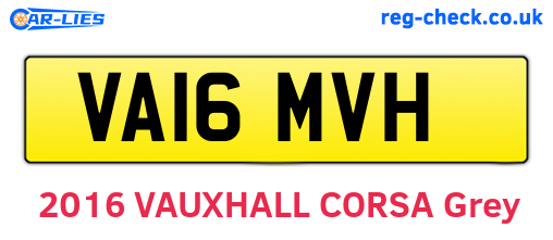 VA16MVH are the vehicle registration plates.