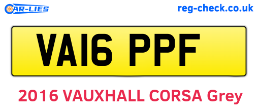 VA16PPF are the vehicle registration plates.