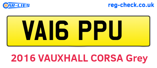 VA16PPU are the vehicle registration plates.