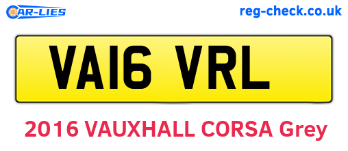 VA16VRL are the vehicle registration plates.