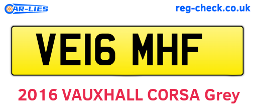 VE16MHF are the vehicle registration plates.