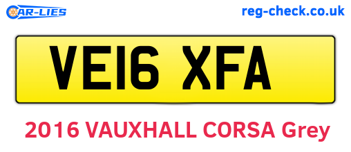 VE16XFA are the vehicle registration plates.