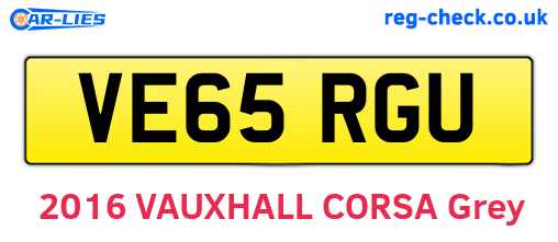 VE65RGU are the vehicle registration plates.