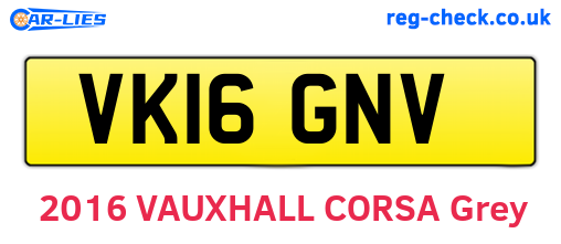 VK16GNV are the vehicle registration plates.