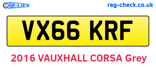 VX66KRF are the vehicle registration plates.