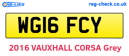 WG16FCY are the vehicle registration plates.