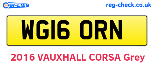 WG16ORN are the vehicle registration plates.