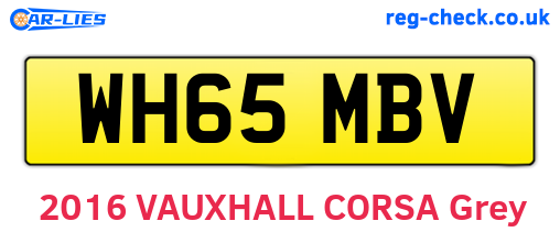 WH65MBV are the vehicle registration plates.