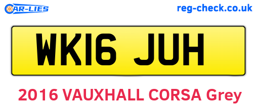 WK16JUH are the vehicle registration plates.