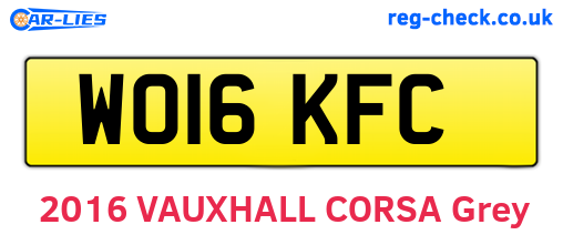 WO16KFC are the vehicle registration plates.