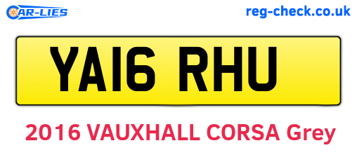YA16RHU are the vehicle registration plates.