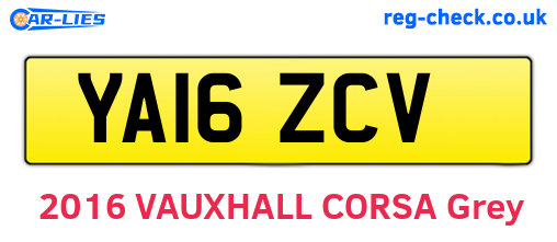YA16ZCV are the vehicle registration plates.