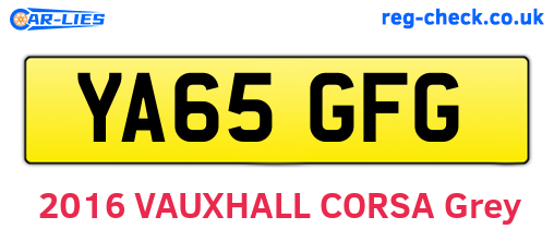 YA65GFG are the vehicle registration plates.