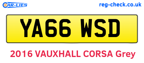 YA66WSD are the vehicle registration plates.