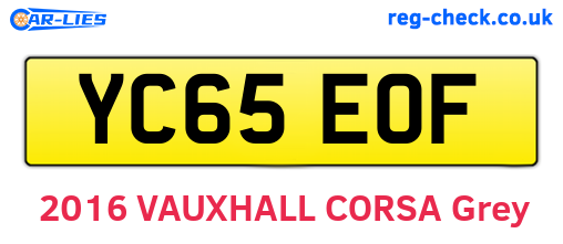 YC65EOF are the vehicle registration plates.