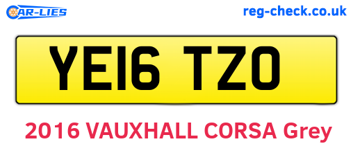 YE16TZO are the vehicle registration plates.