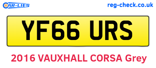 YF66URS are the vehicle registration plates.
