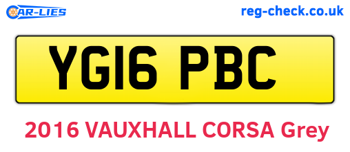 YG16PBC are the vehicle registration plates.