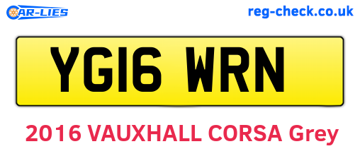 YG16WRN are the vehicle registration plates.