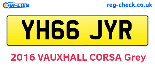 YH66JYR are the vehicle registration plates.