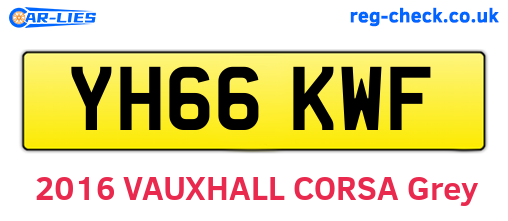 YH66KWF are the vehicle registration plates.