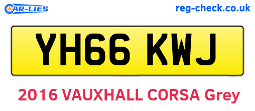 YH66KWJ are the vehicle registration plates.