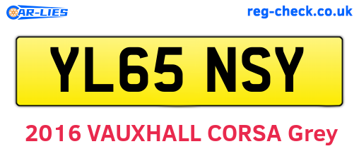YL65NSY are the vehicle registration plates.