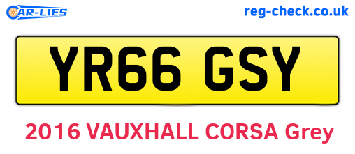 YR66GSY are the vehicle registration plates.