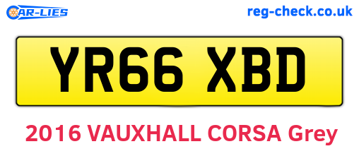 YR66XBD are the vehicle registration plates.