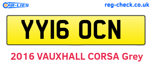 YY16OCN are the vehicle registration plates.