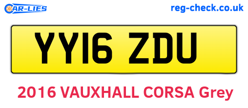 YY16ZDU are the vehicle registration plates.