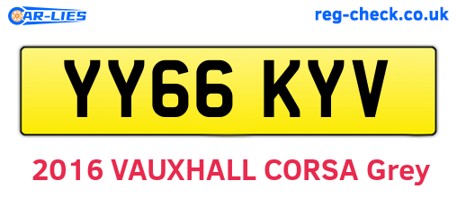 YY66KYV are the vehicle registration plates.