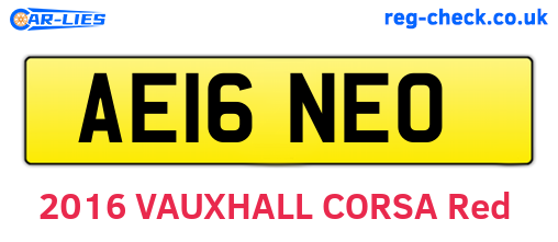 AE16NEO are the vehicle registration plates.
