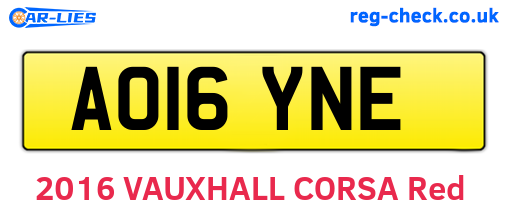 AO16YNE are the vehicle registration plates.